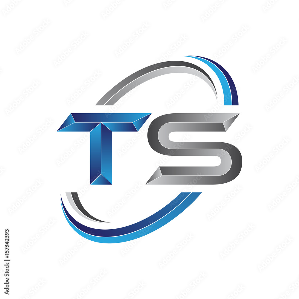 Simple initial letter logo modern swoosh TS Stock Vector | Adobe Stock