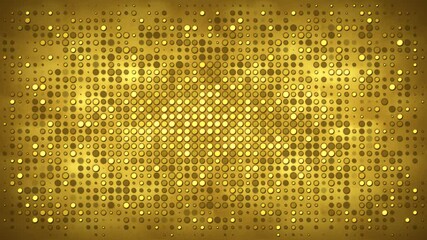 Wall Mural - Gold wall with flashing lights. Computer generated seamless loop absrtact background 4k (4096x2304)
