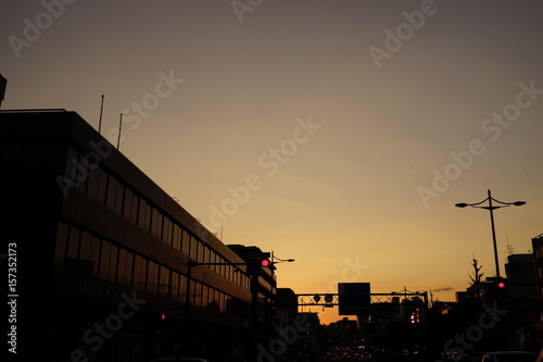 夕焼け 京都の街並み 空 夕暮れ Stock Photo Adobe Stock
