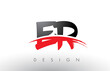 ER E R Brush Logo Letters with Red and Black Swoosh Brush Front