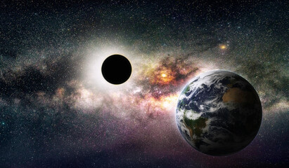 Wall Mural - milky way world and black hole elements of this image furnished by nasa