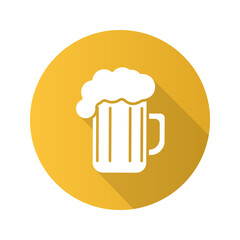 Poster - Beer glass flat design long shadow icon