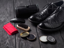 Shoe Polish Set With Black Boots
