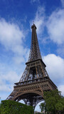 Fototapeta Paryż - Photo of Eiffel Tower as seen from Champ de Mars, Paris, France