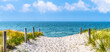 strandzugang zur Ostsee, Düne, blauer himmel,  panorama