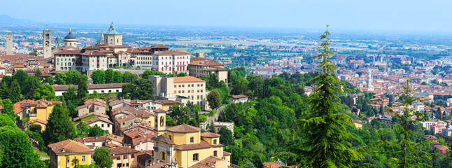 Bergamo, view of the  downtown, Italy