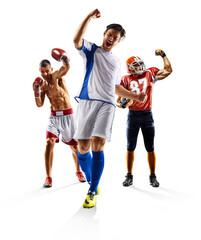 Wall Mural - Multi sport collage soccer american football boxing