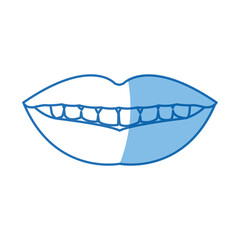 Sticker - femlae mouth lips teeth smile vector illustration