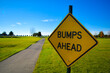Bumps Ahead Sign Near Paved Path 