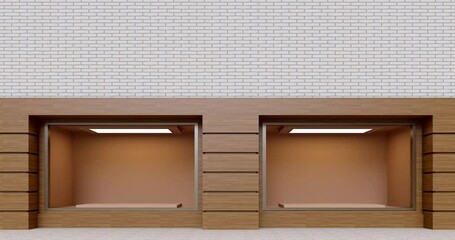 Wall Mural - 4k. storefront with a wooden facade