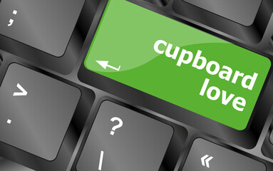 Poster - cupboard love words showing romance and love on keyboard keys