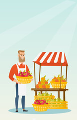 Poster - Street seller with fruits and vegetables.