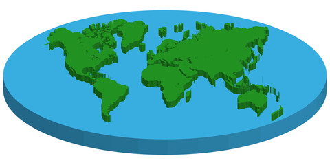 Poster - Map of flat  earth, vector concept FLAT EARTH
