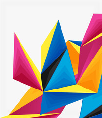 Poster - 3d modern triangle low poly abstract geometric vector