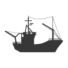 Poster - Fishing boat isolated icon vector illustration graphic design