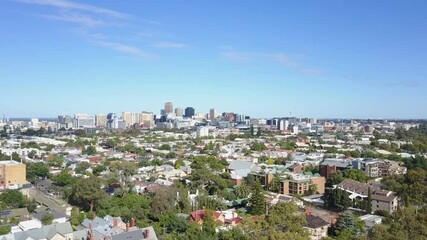 Wall Mural - Aerial video of downtown Adelaide in Australia