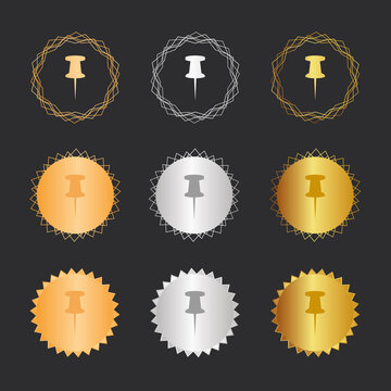 Pinnwand  Pin - Bronze, Silber, Gold Medaillen