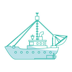 Wall Mural - Fishing boat isolated icon vector illustration graphic design