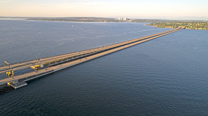 Interstate 90 Floating Bridge Bellevue Mercer Island Lake Washington