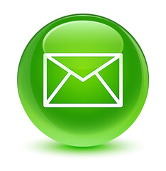 Email icon glassy green round button