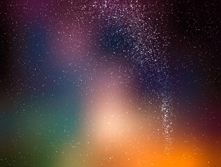 Wall Mural - starry sky illustration, stars and milky way on colored night sky with clusters of stars