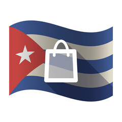 Wall Mural - Isolated Cuba flag with a shopping bag