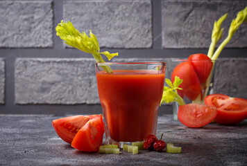 Cocktail Bloody Mary with tomato