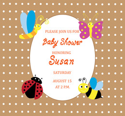 Wall Mural - Vector Baby Shower Card