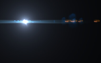 Wall Mural - abstract thick lens flare light over black background