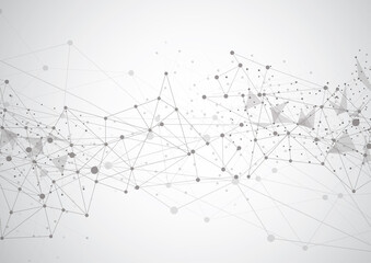 Abstract Polygonal Space Background with Connecting Dots and Lines