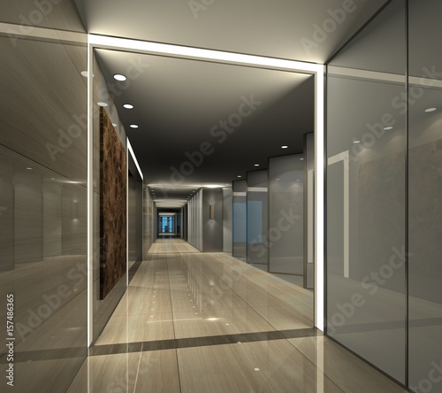 Interior Modern Hotel Corridor 3d Illustration Kaufen Sie