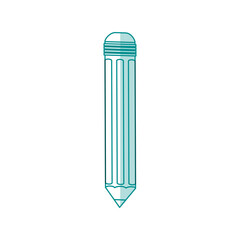 Sticker - Flat line monocromatic pencil over white background. Vector illustration.