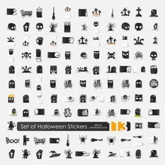 Poster - Set of halloween stickers