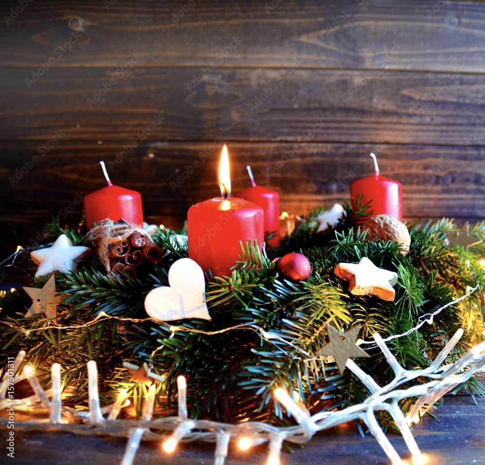 Adventskranz - erster Advent Stock Photo