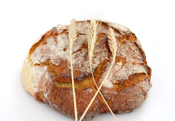 freshly baked bread and wheat