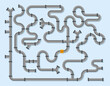 © AlfaSmart - Vector illustration of pipes system concept on a blue background