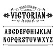 Hand drawn letters. Vector alphabet in Victorian style