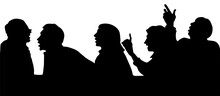 Silhouettes Of People Arguing With The Boss