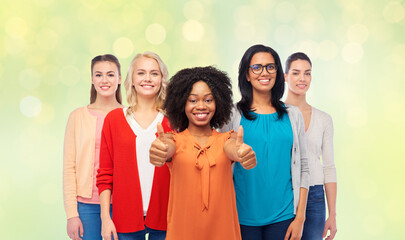 Sticker - international group of women showing thumbs up