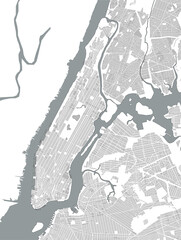 Poster - vector map of the New York City NY Manhattan, USA