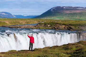 Wall Mural - Landscape of Iceland with Godafoss waterfall