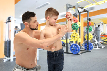 Wall Mural - Exercise equipment in modern gym