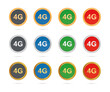 4G Verbindung - Highspeed Internet - Buttons Set - Bronze, Silber, Gold