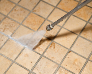 Marble floor and ground powerful pressure washing cleaning