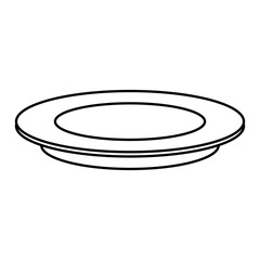 outline plate dish empty round icon vector illustration