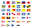 International maritime signal nautical flags, isolated on white background
