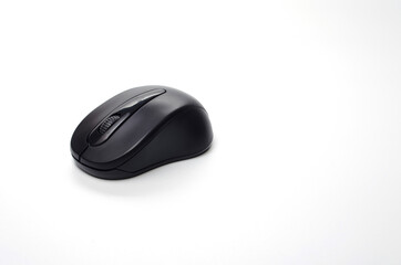 wireless black computer mouse isolate on white background