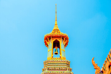 The Bell Tower at Wat Phra Kaew, Royal Grand Palace, Bangkok, Thailand.