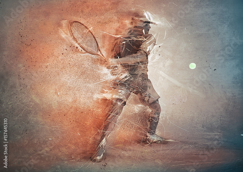 Dekoracja na wymiar  abstrakcyjny-tenisista