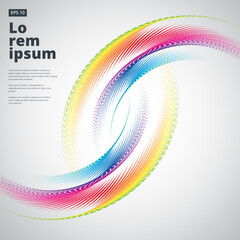Poster - abstract halftone vectors swirl circle semicircle curve colorfu vector on white background for print